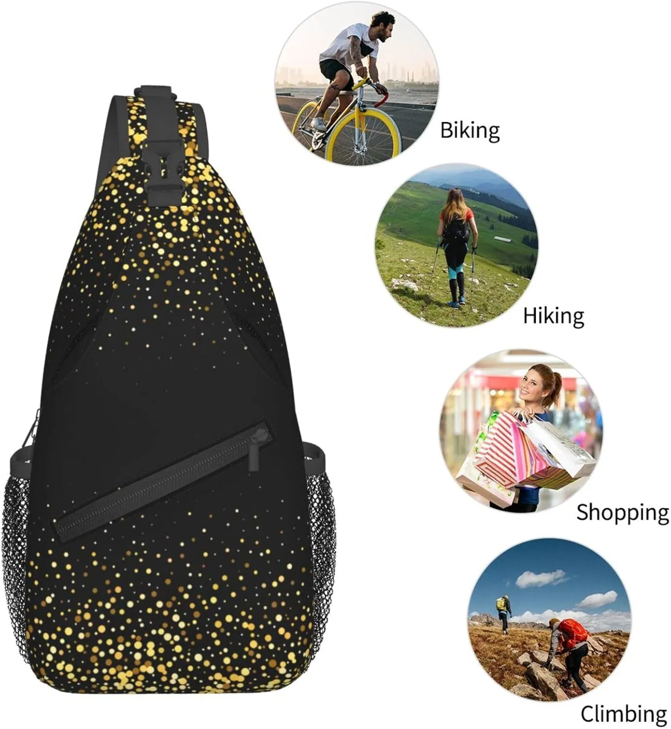Rainbow Camouflage Sling Bag Adjustable Crossbody Bag Casual Chest Bags Travel Shoulder Backpack For Women Men