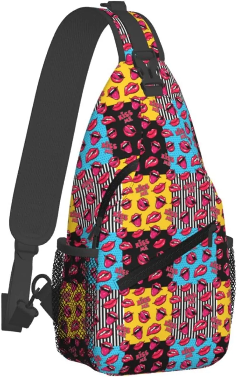 Rainbow Camouflage Sling Bag Adjustable Crossbody Bag Casual Chest Bags Travel Shoulder Backpack For Women Men