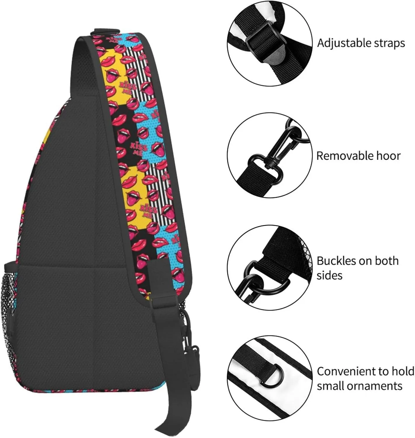 Rainbow Camouflage Sling Bag Adjustable Crossbody Bag Casual Chest Bags Travel Shoulder Backpack For Women Men