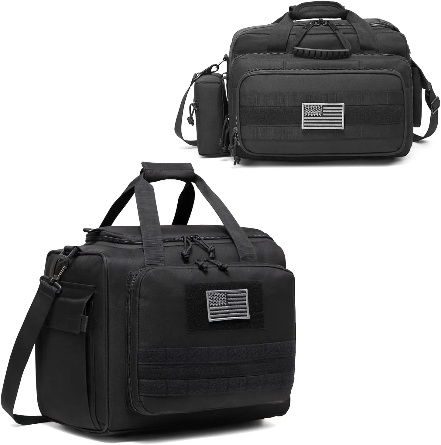 Range Bag Large for 4  Pistol (Black)   Range Bag Medium for 2~4 Pistol (Black), Lockable Zipper, Durable Material, Compact Design