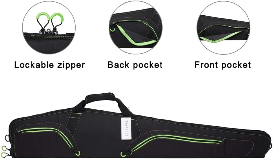 Raprance 40/44/48/52inch Soft Scoped Rifle Shotgun Carrying Case Long Gun Bag with Lockable Zippers