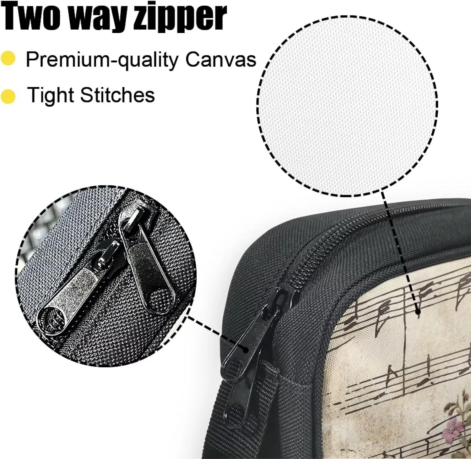 Rchsmod Cross Lily Print Bible Cover for Women Men Hibiscus Sparrow Music Note Pattern Bible Case Large Bible Bag with Zipper Multifunctional Bible Accessories Scripture Bag Christian Gift