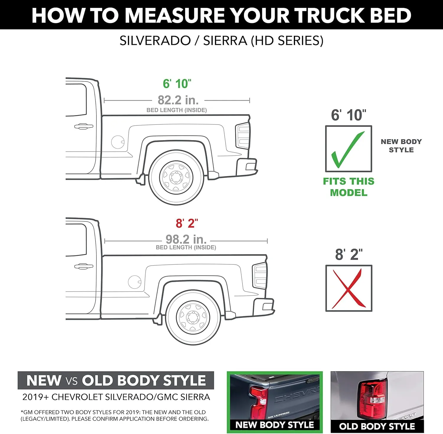 RealTruck TruXedo Lo Pro Soft Roll Up Truck Bed Tonneau Cover | 573301 | Fits 2020 - 2025 Chevy/GMC Silverado/Sierra 2500/3500HD w/ or w/out MultiPro/Flex tailgate 6' 10" Bed (82.2")