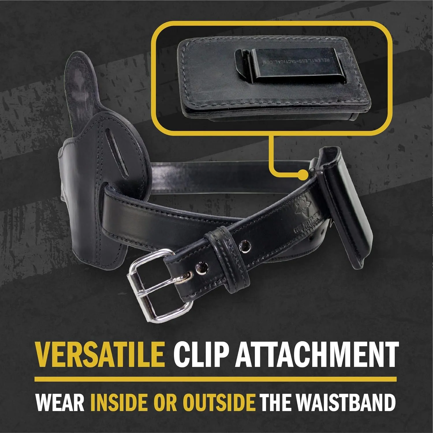 Relentless Tactical Leather Magazine Holder | Made in USA Sizes to fit virtually Any 9mm .40 .45 or .380 Pistol Mag | Single or Double Stack | IWB or OWB