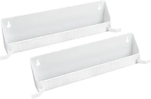 Rev-A-Shelf Tip-Out Accessory Organizer Tray for Kitchen / Bathroom Drawers with Heavy Duty Tab Stops, 14 Inch, White, 2-Pack, 6562-14-11-52