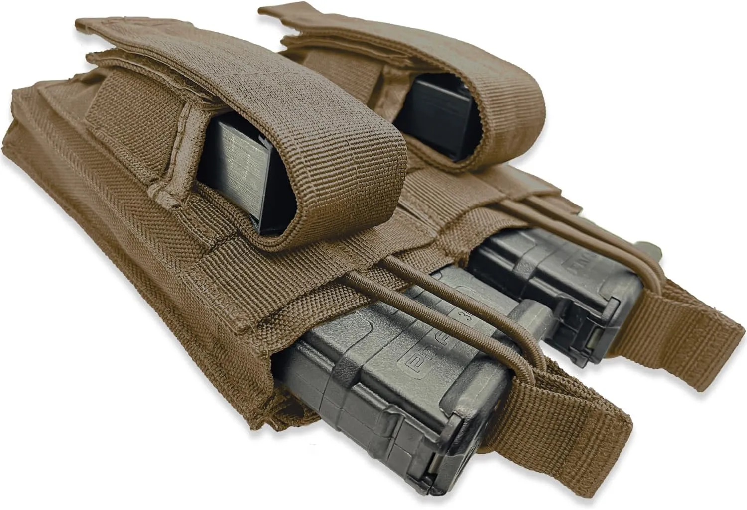 Rifle and Pistol Mag Pouch | American Company | Open Top Single Double Triple Magazine Holster for Ammo | Universal Tactical Molle Bag Holder