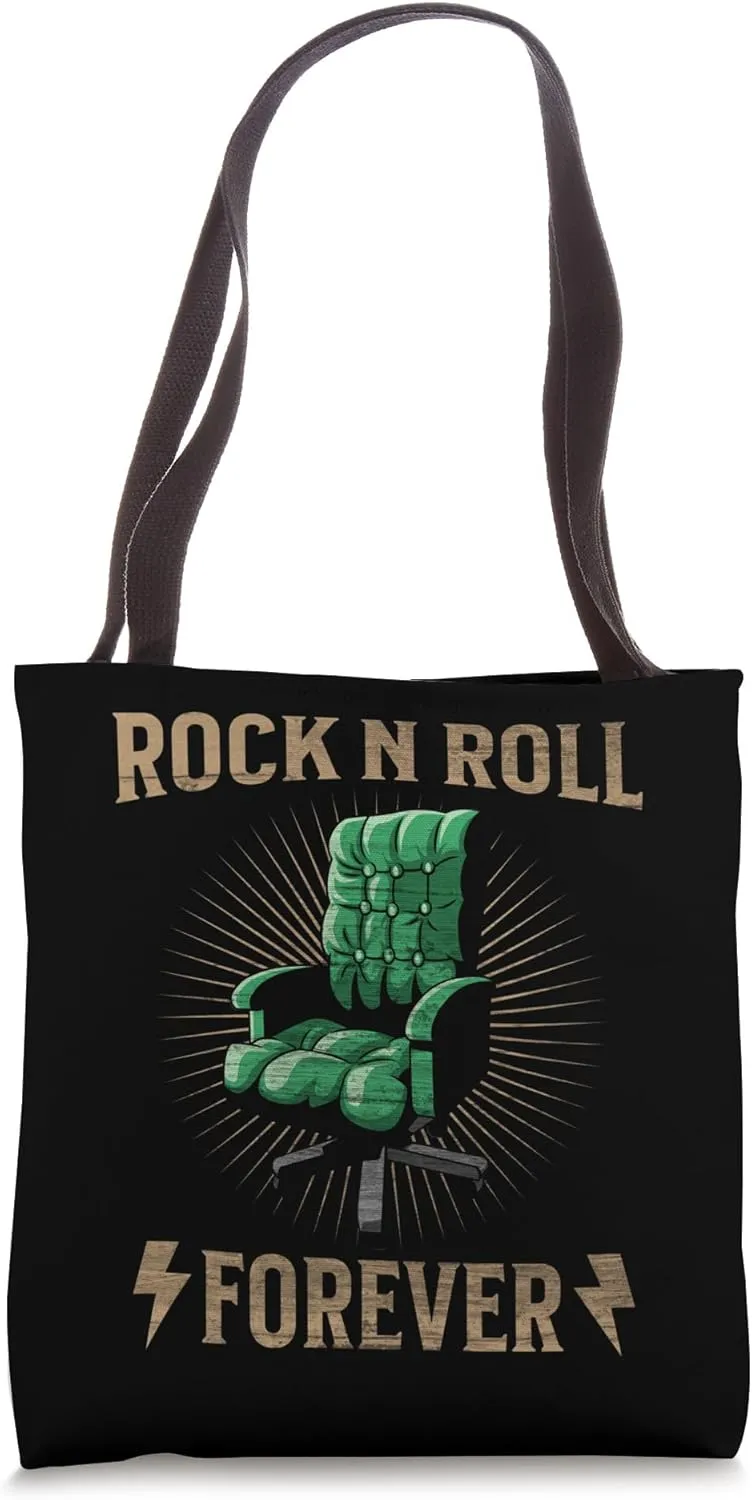 Rock and Roll Funny Office Chair Workplace Humor Tote Bag