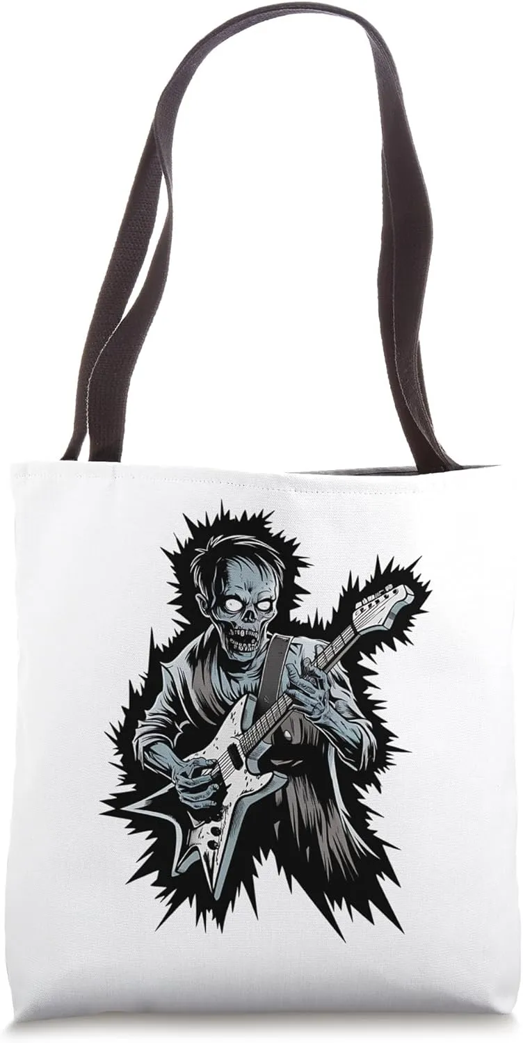 Rock Eternal - Zombie Guitarist Unleashed Design Tote Bag