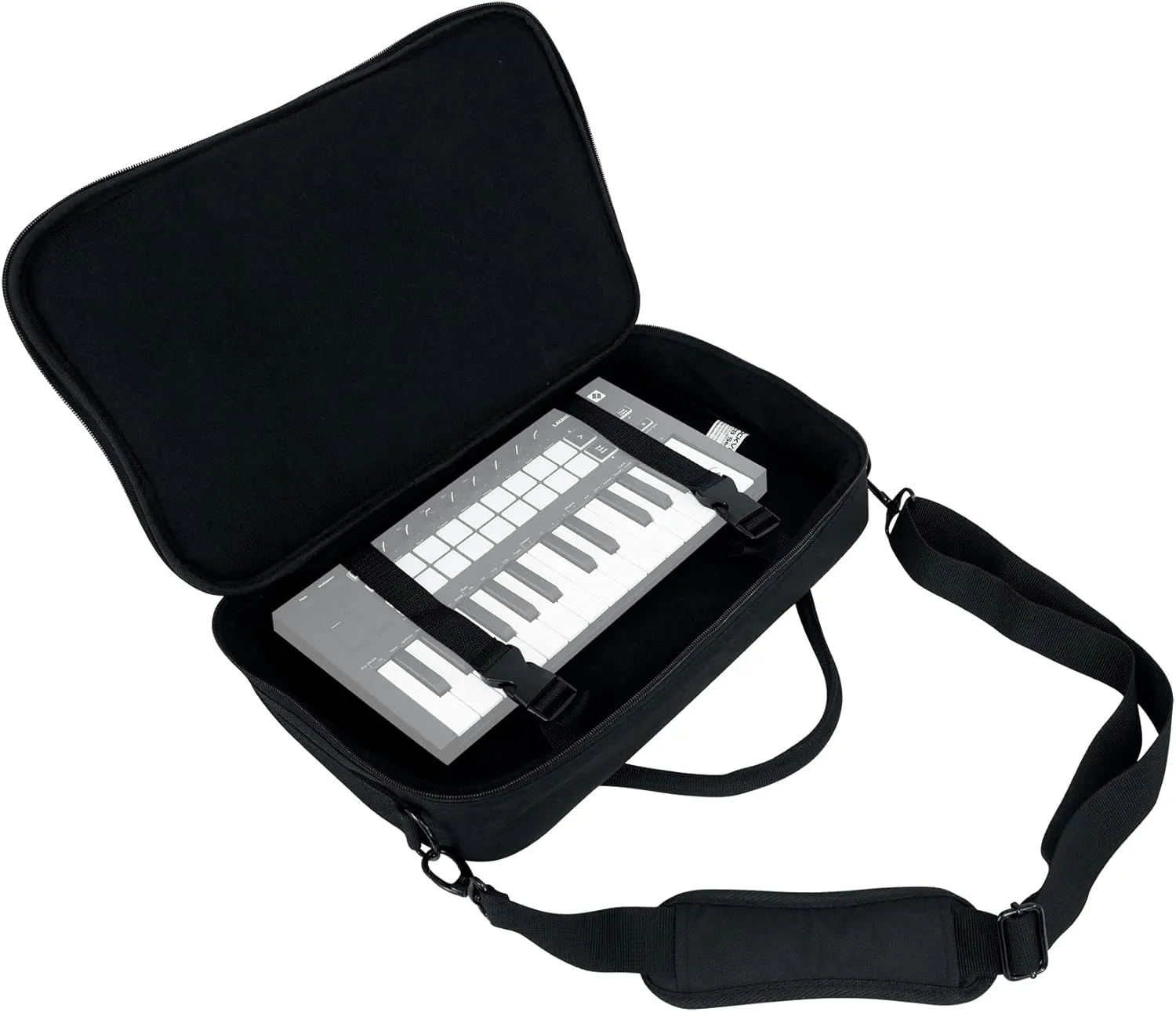 Rockville MCB16 Durable Gig Bag Case for DJ/MIDI/Keyboard Controllers up to 16 x 10.5 x 3 Inches, Padded Protection, Adjustable Strap, Accessory Pocket, Perfect for Musicians and DJs