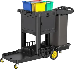 Rolling Laundry Cart Thickened Plastic Dirty Clothes Hamper with Wheels Multifunctional Cleaning Vehicle for Hotels, Shopping Malls, Airports Can Bear 150kg(145 * 61.4 * 110.8cm)