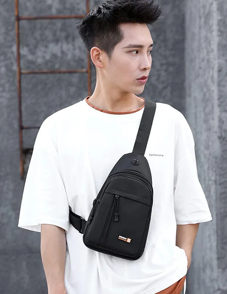 RTGGSEL Men's Camouflage Tactical Sling Backpack Shoulder Bags Travel Military MOLLE EDC Crossbody Chest Bag with Earphone Hole
