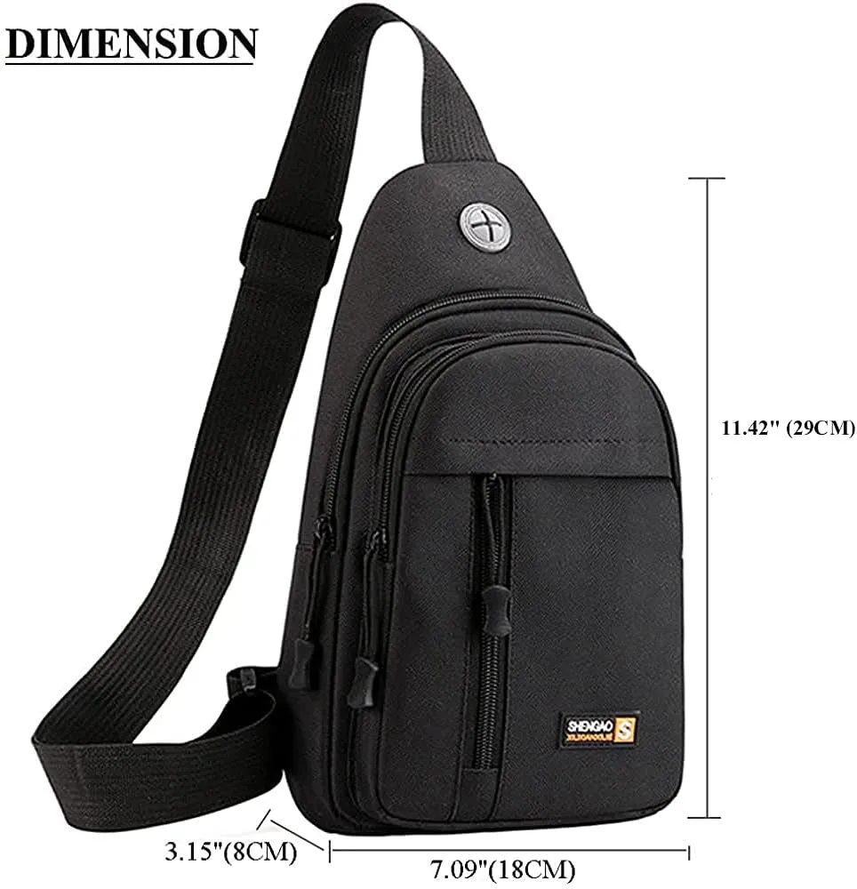 RTGGSEL Men's Camouflage Tactical Sling Backpack Shoulder Bags Travel Military MOLLE EDC Crossbody Chest Bag with Earphone Hole
