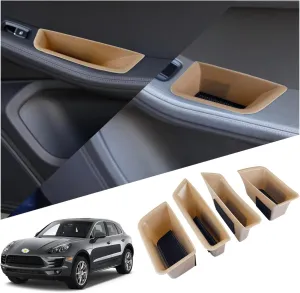 Ruiya for Macan Accessories 2015  Porsche Macan Door Storage Box 2015-2024 Porsche Macan Door Tray Organizer Secondary Storage Box Compatible with 2015-2022 2023 2024 Porsche Macan S/T/GTS(4 Packs)