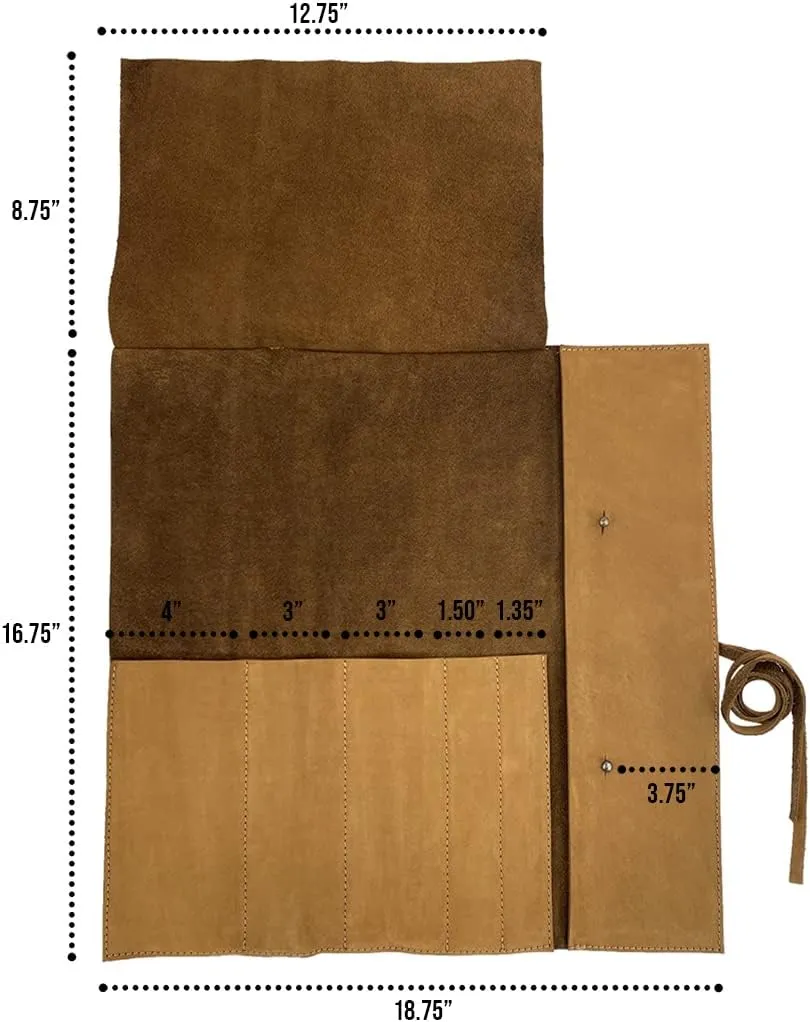 Rustic Leather Knife Roll Case, Durable Chef Knife Bag for Professional Chefs, Knife Roll Bag, Portable Carrying Case for Knives and Tools, Ideal for Culinary Travel, Knife Bags for Chefs Professional
