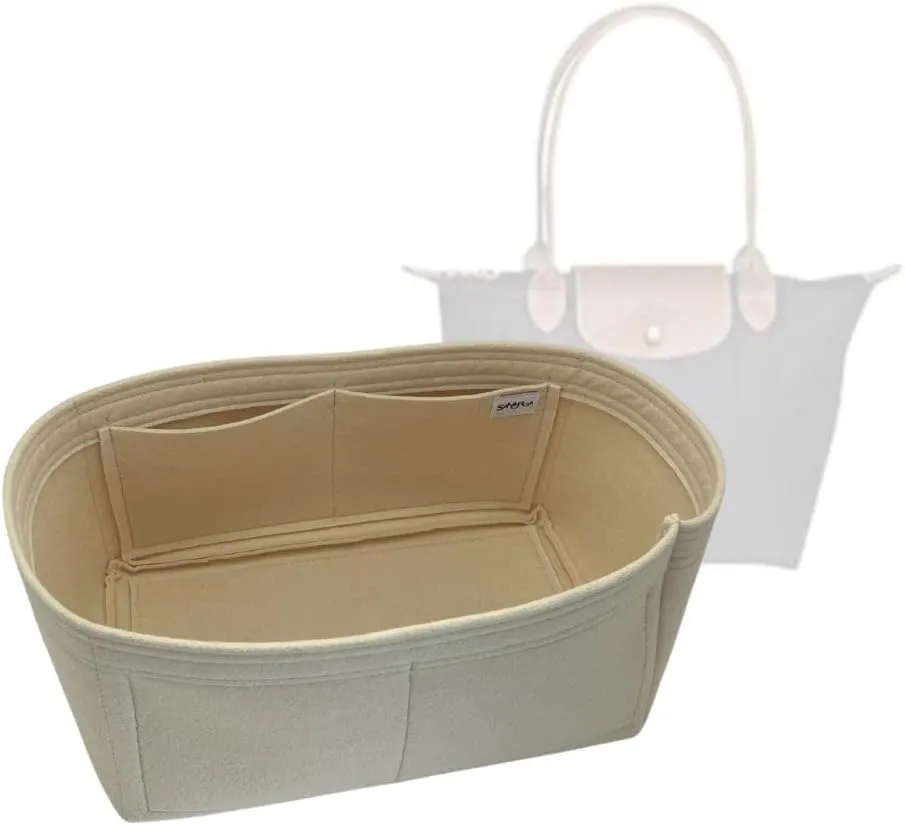 SAMORGA (17-11/ Long-Shoulder-S Bag Organizer for Le Pliage Shoulder Bag Small Bag Organizer Insert Innerbag (2mm Eggshell)