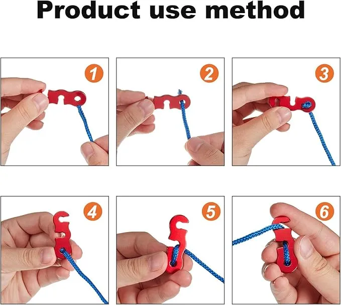 SATINIOR Guyline Tensioner Aluminum Alloy Guy Line Cord Adjusters Tent Rope Tensioners Paracord Tensioner for Outdoor Tent Camping Hiking Accessories