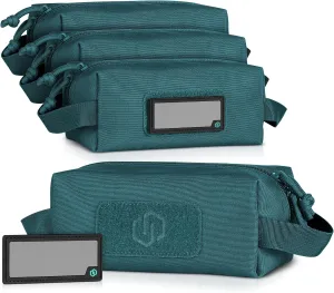 Savior Equipment Loose Sacs 4-Pack Tactical Ammo Pouch Firearm Ammunition Carrier Bag, ID Patches Included, Rifle Carbine Pistol Revolver Ammos Transportation Soft Case Hunting Shooting Range Gear