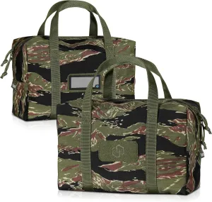 Savior Equipment Mini Hauler Tactical Ammo Duffle Bag Firearm Ammunition Loose Sac Carrier EDC Pouch, ID Patches Included, Rifle Carbine Pistol Revolver Ammos Soft Case Hunting Shooting Range Gear