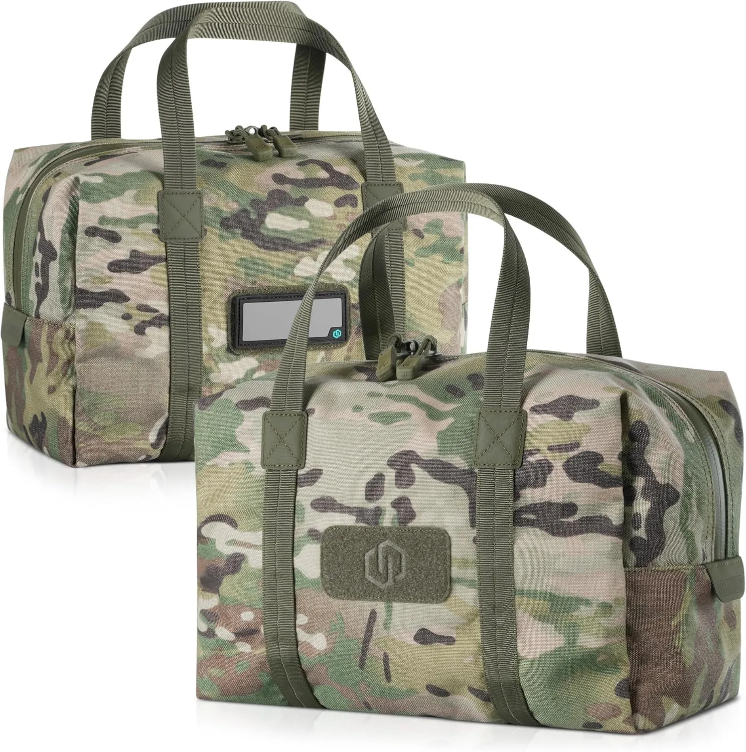 Savior Equipment Mini Hauler Tactical Ammo Duffle Bag Firearm Ammunition Loose Sac Carrier EDC Pouch, ID Patches Included, Rifle Carbine Pistol Revolver Ammos Soft Case Hunting Shooting Range Gear