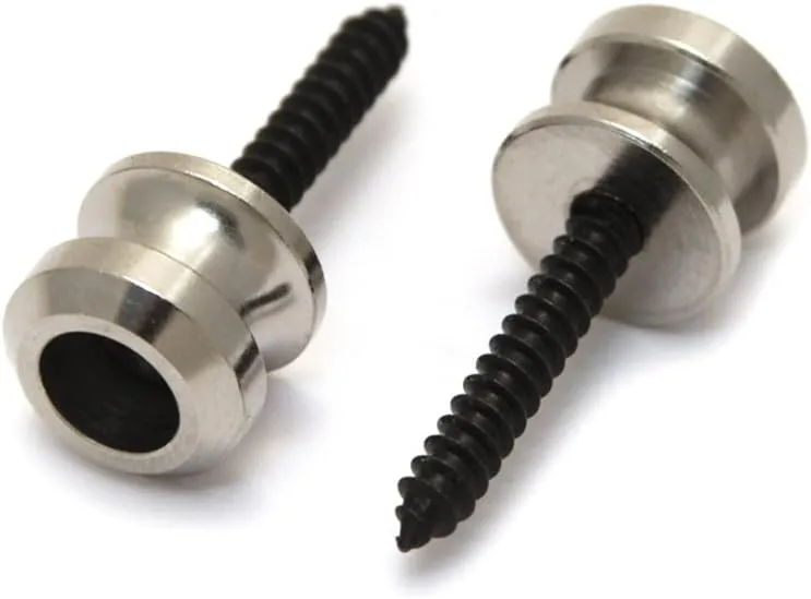 SCHALLER REPLACEMENT STRAP LOCK BUTTONS (2) GUITAR STRAPLOCK (NICKEL)NEW