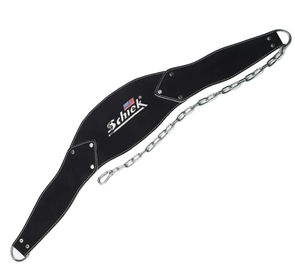 Schiek Black Leather Contour Dip Belt (One Size)