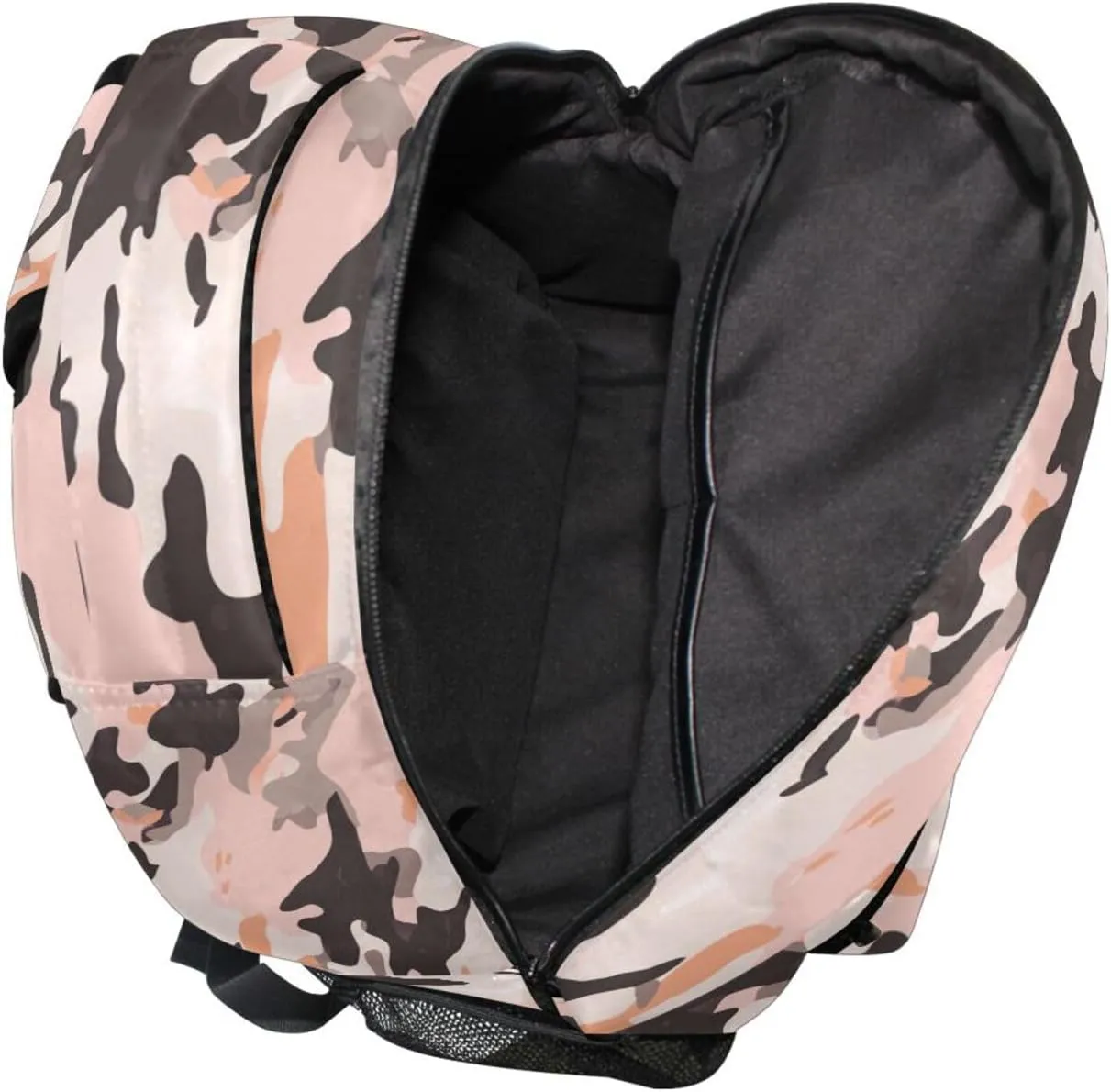 School Backpack for Unisex Adult Waterproof Travel Laptop Backpack with Chest Strap for Travel Trip Camouflage Rose Gold