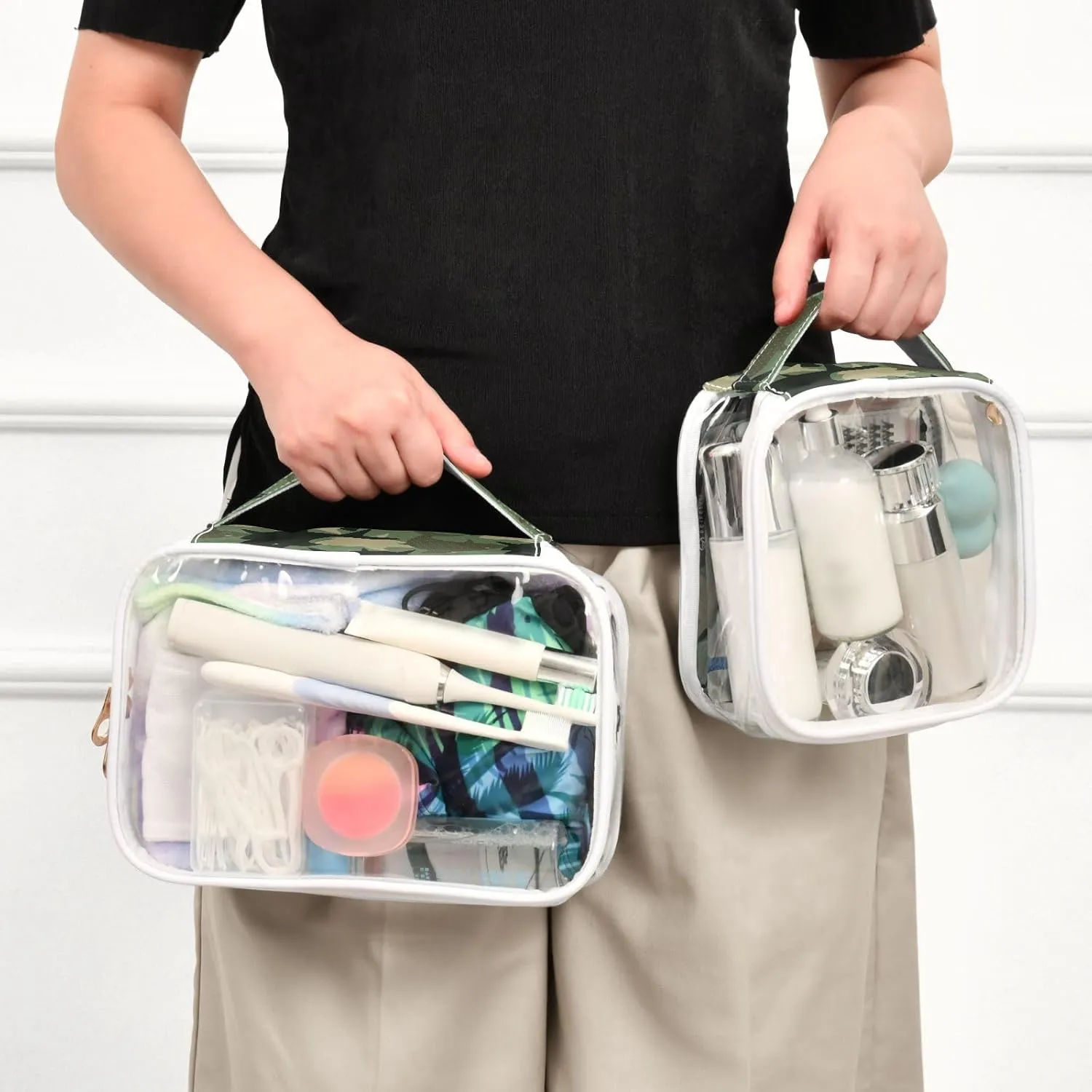 senya Toiletry Bags Camouflage Shark, Clear Makeup Organizing Bag for Women Men, Waterproof Makeup Bag Travel Cosmetic Bags for Bathroom, Business, Vacation - 2 Pack