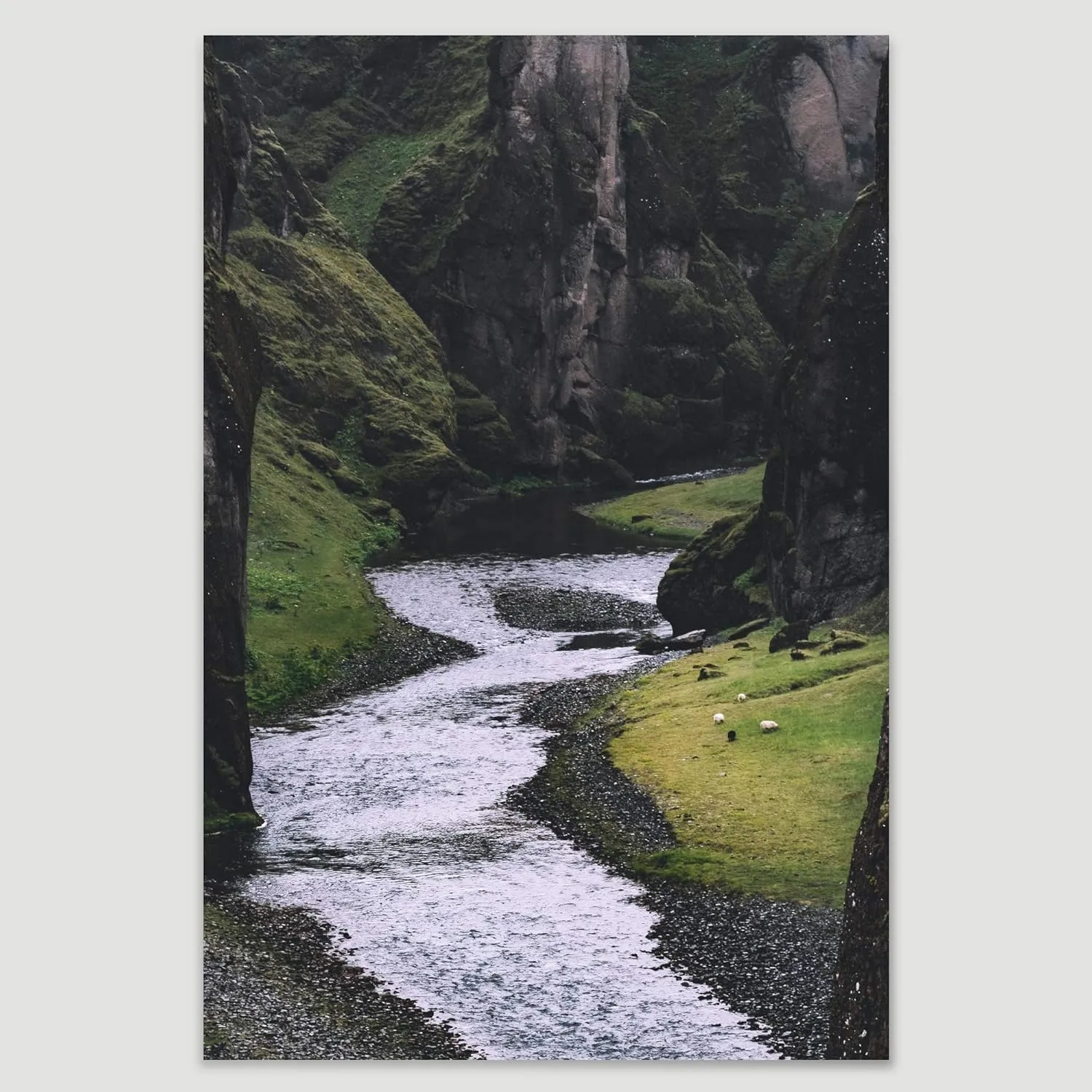 SIGNWIN Canvas Wall Art Between Valleys Landscape Multicolor Photography Relax/Calm Traditional Waterfall - 24x36 inches