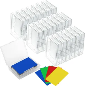 Skylety 24 Pcs blank Playing Card Case, Clear Poker Box Snap Closed, Plastic Playing Game Card Storage Box Holder for Poker, Suitable for 3.7x2.7 Inch