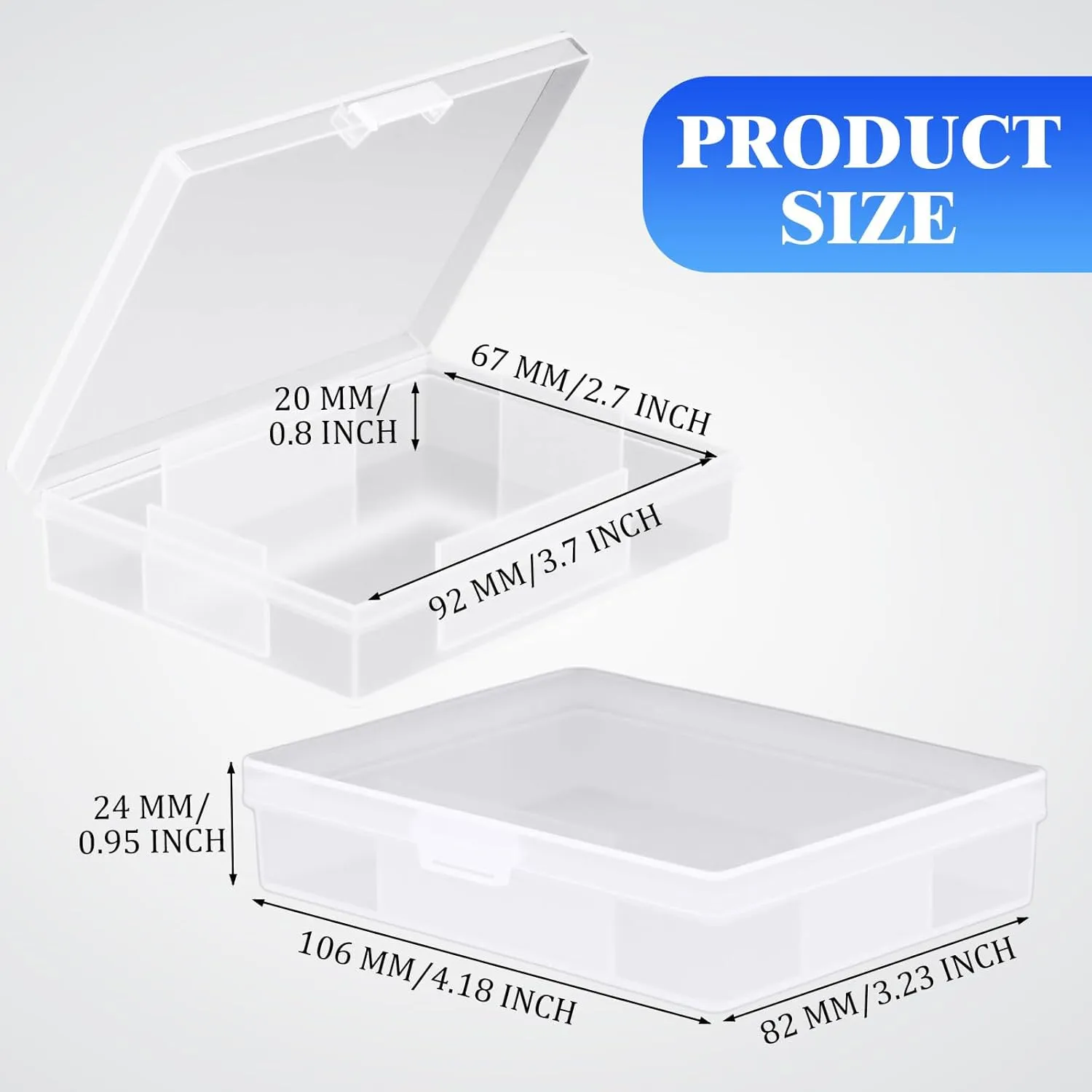 Skylety 24 Pcs blank Playing Card Case, Clear Poker Box Snap Closed, Plastic Playing Game Card Storage Box Holder for Poker, Suitable for 3.7x2.7 Inch
