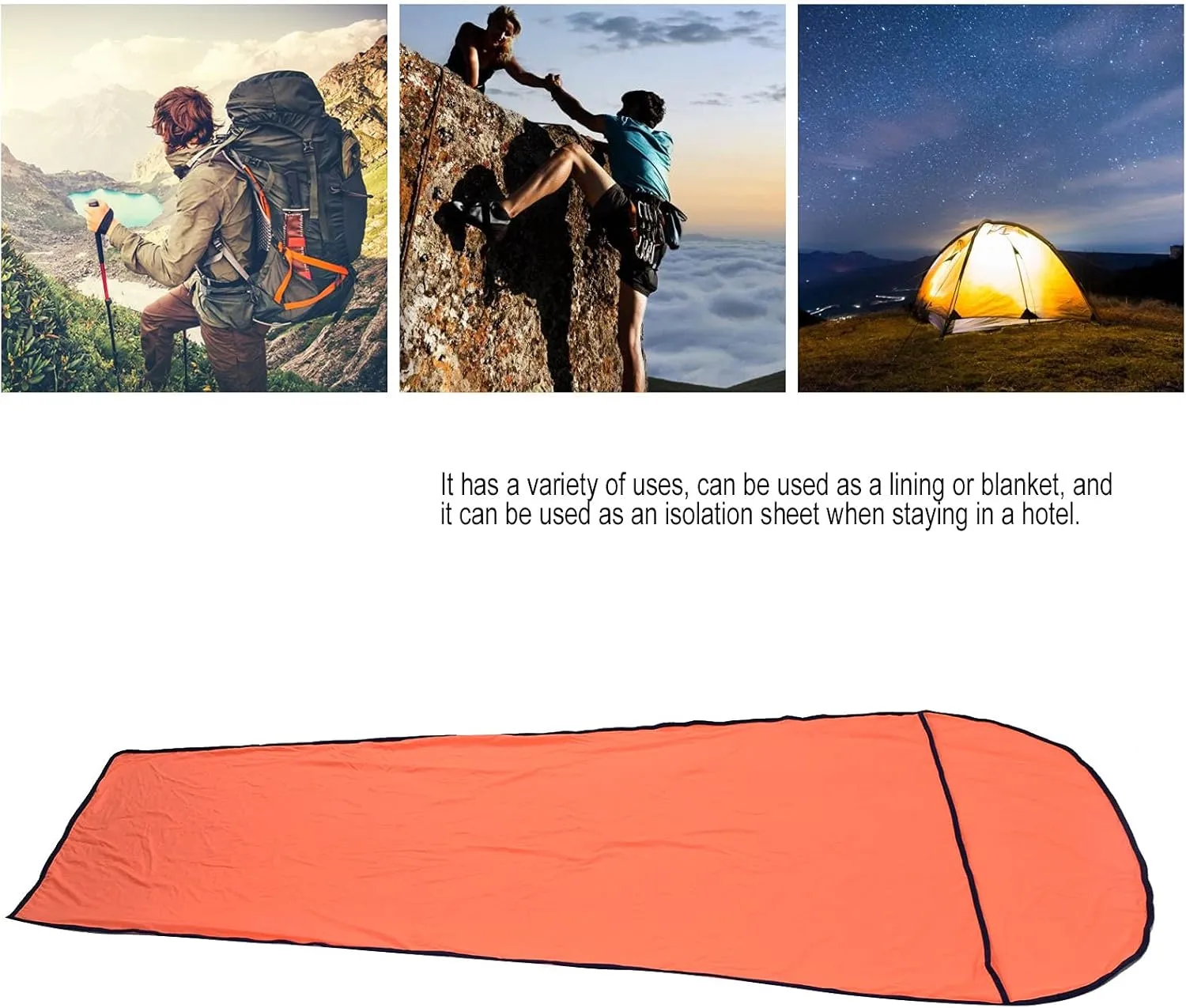 Sleeping Bag Liner Ultralight Multifunctional Elastic Sleeping Sack Liner for Outdoor Camping