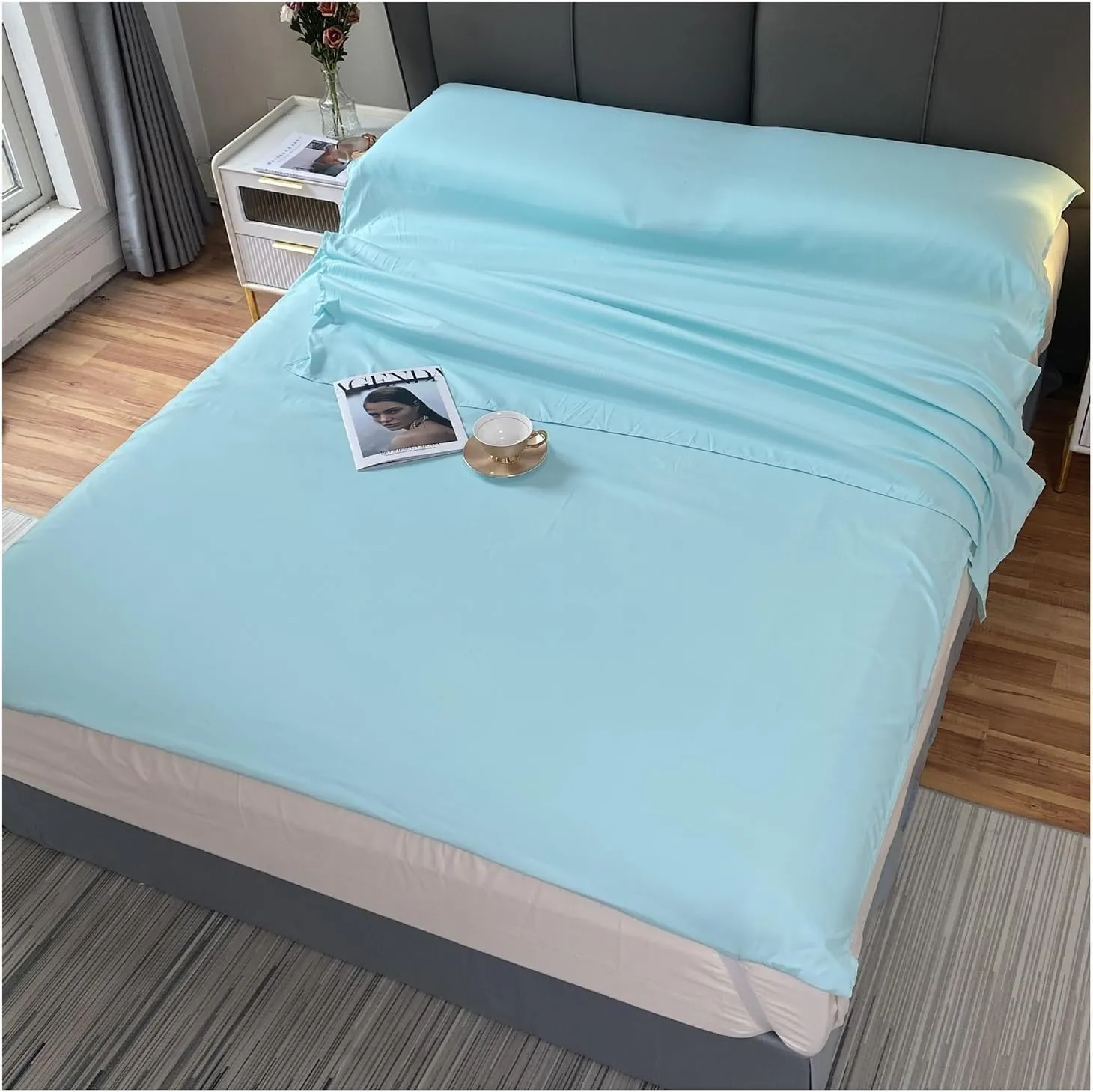Sleeping Bag Liners Lightweight Portable Sleeping Bag, Outdoor Travel Hotel Bed Sheets Sleeping Bag Lined, for Single Double Beds, Soft and Comfortable with Storage Bag