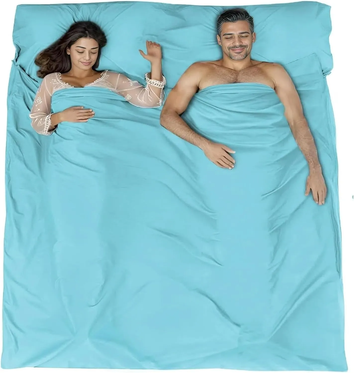 Sleeping Bag Liners, Travel Sheets and Adult Sleeping Bags, Camping Sheets Travel Bags, Suitable for Backpacking, Hotels and hostels - Lightweight Travel Sheets for Two Camping Sheets
