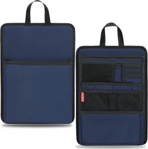 Slim Rugged Backpack Organizer Insert for Travel Work Men Women -13 Pockets,Padded Nylon, Handle - Navy