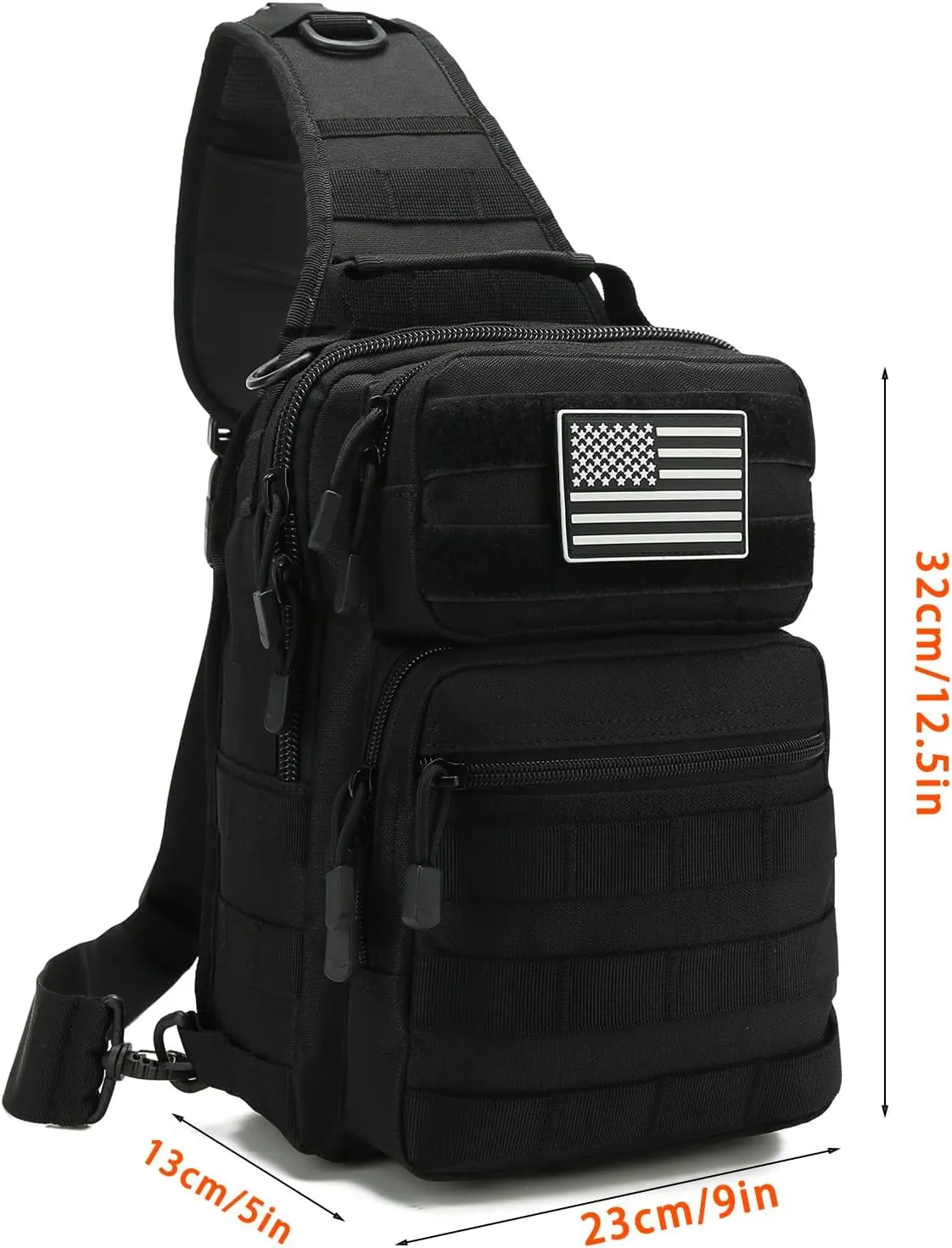 Sling Bag for men,Tactical Shoulder Backpack Molle Assault Range Bags Chest Pack Day Pack Diaper Bag(Green)