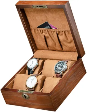 Slot Wooden Watch Storage Box with Lock Elegant Watch Display Case for Home Shop Use for Organizing Protecting Your