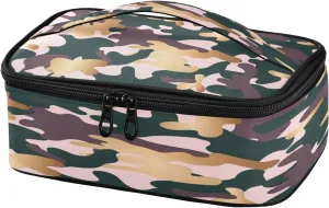 Small Lunch Bag for Men Women Militaristic Warfare Camouflage Seamless Pattern Insulated Lunch Box Kids Lunch Bag Food Containers Cooler Bags Reusable Snack Bag