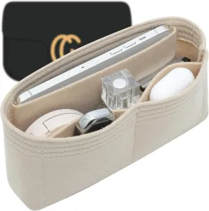 Small Purse Organizer Insert for GG Marmont Insert Matelasse Shoulder Handbag and More, Felt Small Handbag Liner Pouch for Women Inner Bladder Bag Storage Bag(Beige,Medium)