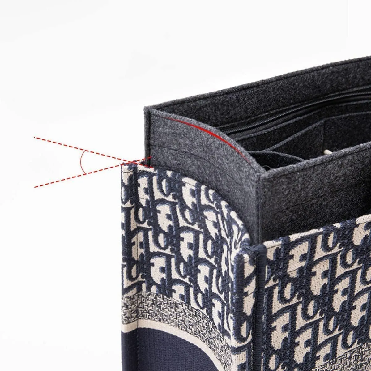 SMART DK Purse Organizer for Dior Book Tote - Premium Felt Insert with Multiple Pockets