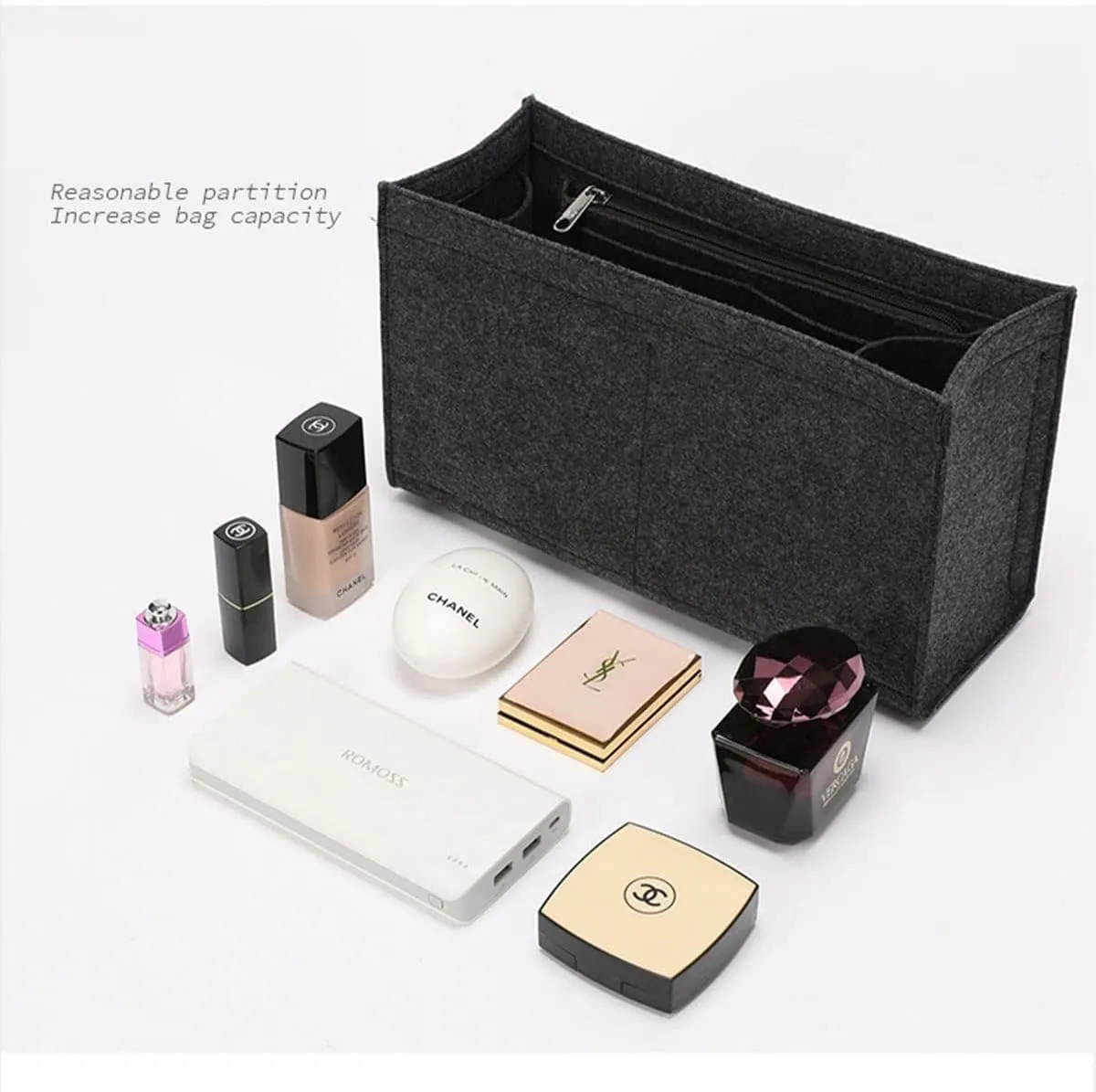 SMART DK Purse Organizer for Dior Book Tote - Premium Felt Insert with Multiple Pockets