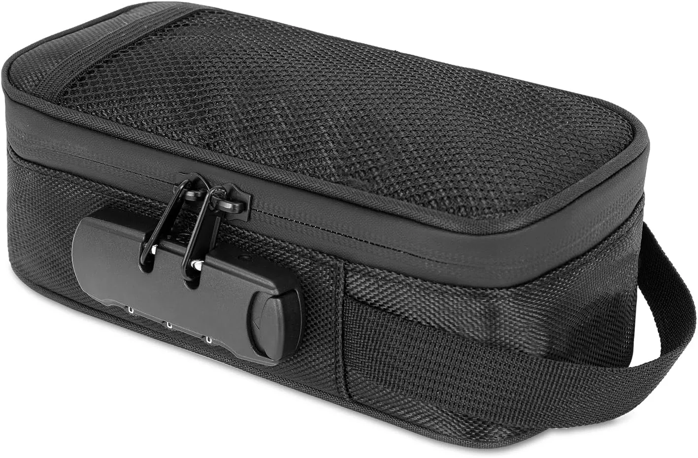 Smell Proof Bag, Carbon Lined Smell Proof Stash Box, Smell Proof Container with Combination Lock, Odor Proof Bags for Portable Travel Storage (Black)