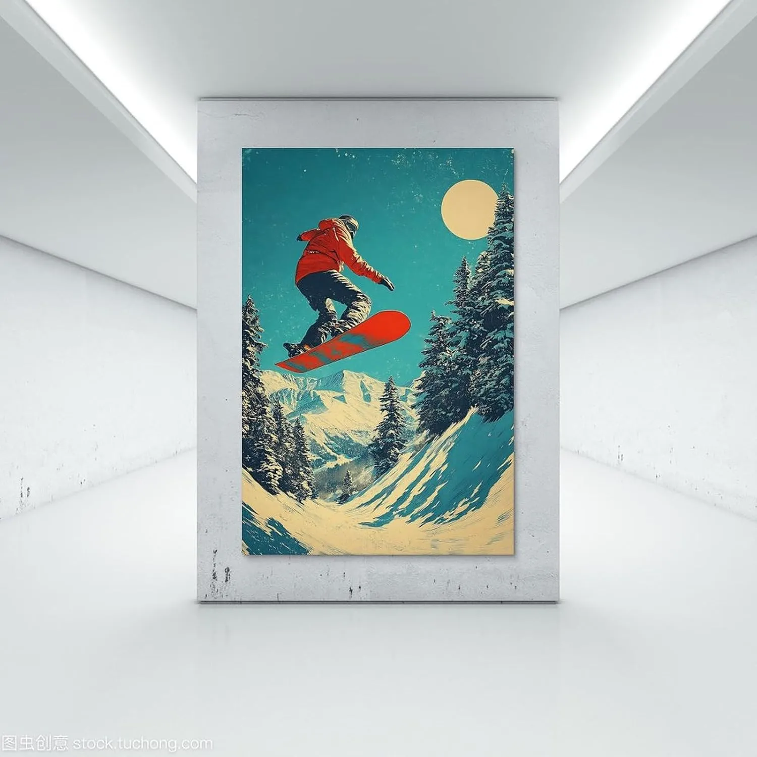 Snowboarding Action Poster Thrilling Mountain Adventure Art Perfect Wall Décor for Extreme Sports Lovers Canvas Wall Art Posters for Room Aesthetic 24x36inch(60x90cm) Unframe-style