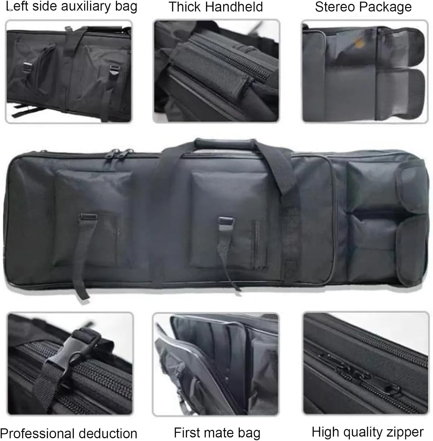 Soft Double Shotgun Rifle Case 32"/37"/46" Long Rifle Bag, Tactical Double Long Gun Bag, with Lockable Zipper and Backpack Strap, for Hunting and Shooting