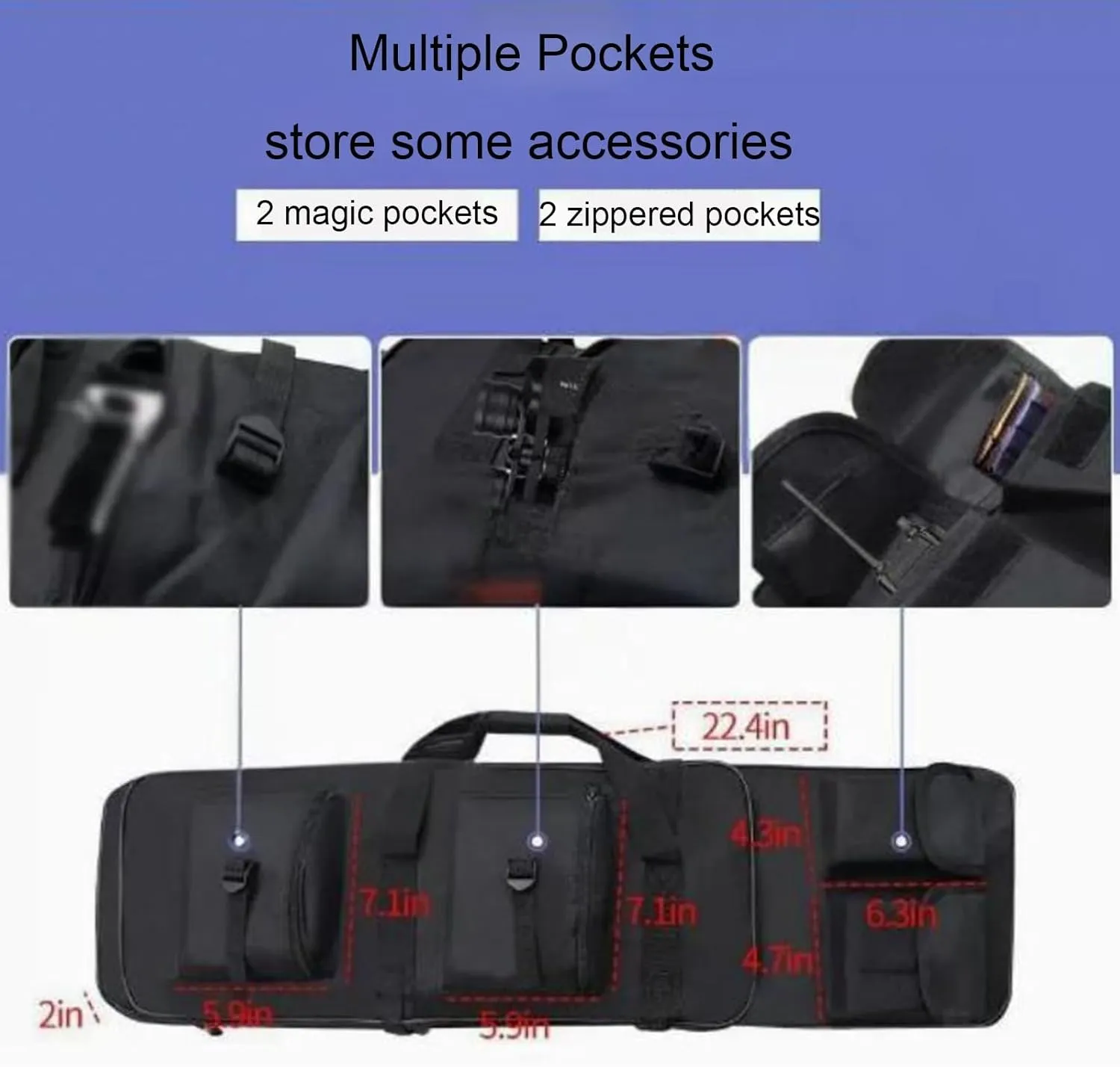 Soft Double Shotgun Rifle Case 32"/37"/46" Long Rifle Bag, Tactical Double Long Gun Bag, with Lockable Zipper and Backpack Strap, for Hunting and Shooting