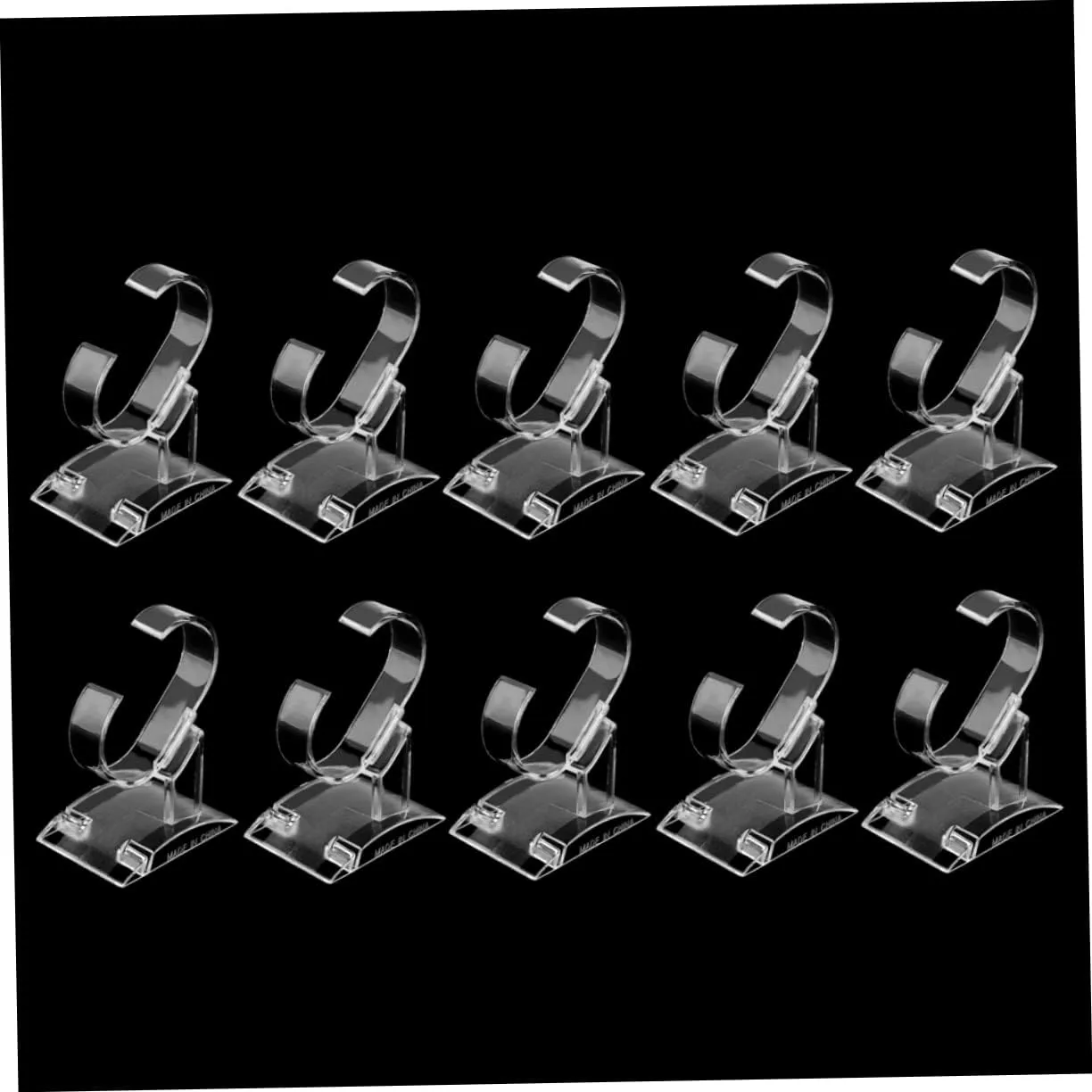 SOIMISS 10pcs Transparent C-shaped Bracelet Rack Jewelry Stand Watch Holder Display Organizer for Bangles Accessories for Home Retail Showcases