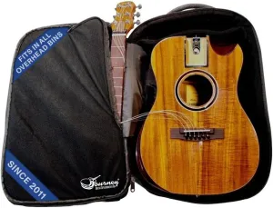Solid Acacia Koa Travel Guitar – OF882C Traveling Acoustic-Electric Guitar with Collapsible Patented System – Portable Backpack Case (Overhead)