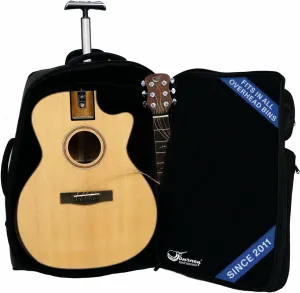 Solid Sitka Travel Guitar – FF422C Traveling Acoustic-Electric Collapsible Grand Auditorium Guitar – Portable Backpack Case
