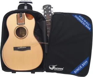 Solid Sitka Travel Guitar – FP412-13C Traveling Acoustic-Electric Collapsible Guitar – Portable Backpack Case (Solid Mahogany)