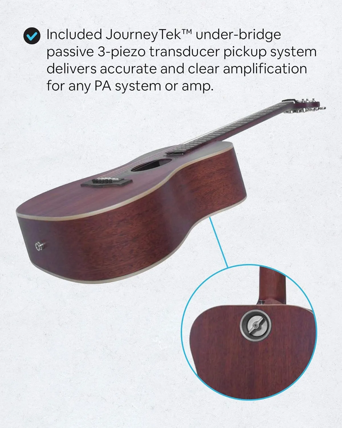 Solid Sitka Travel Guitar – OF312 Traveling Acoustic-Electric Guitar with Collapsible Patented System – Portable Backpack Case (Overhead)