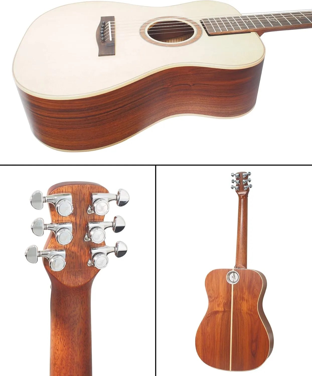 Solid Sitka Travel Guitar – OF422 Traveling Acoustic-Electric Guitar with Collapsible Patented System – Portable Backpack Case (Overhead)
